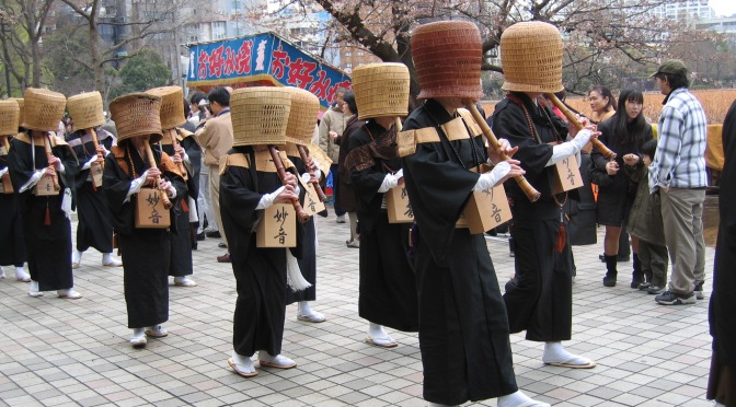 Komuso monks in Tokyo, April 2005